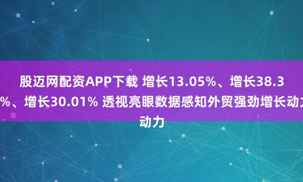 股迈网配资APP下载 增长13.05%、增长38.36%、增长30.01% 透视亮眼数据感知外贸强劲增长动力