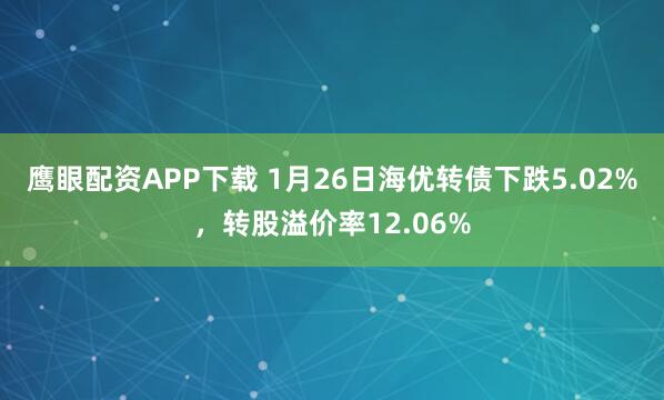 鹰眼配资APP下载 1月26日海优转债下跌5.02%，转股溢价率12.06%